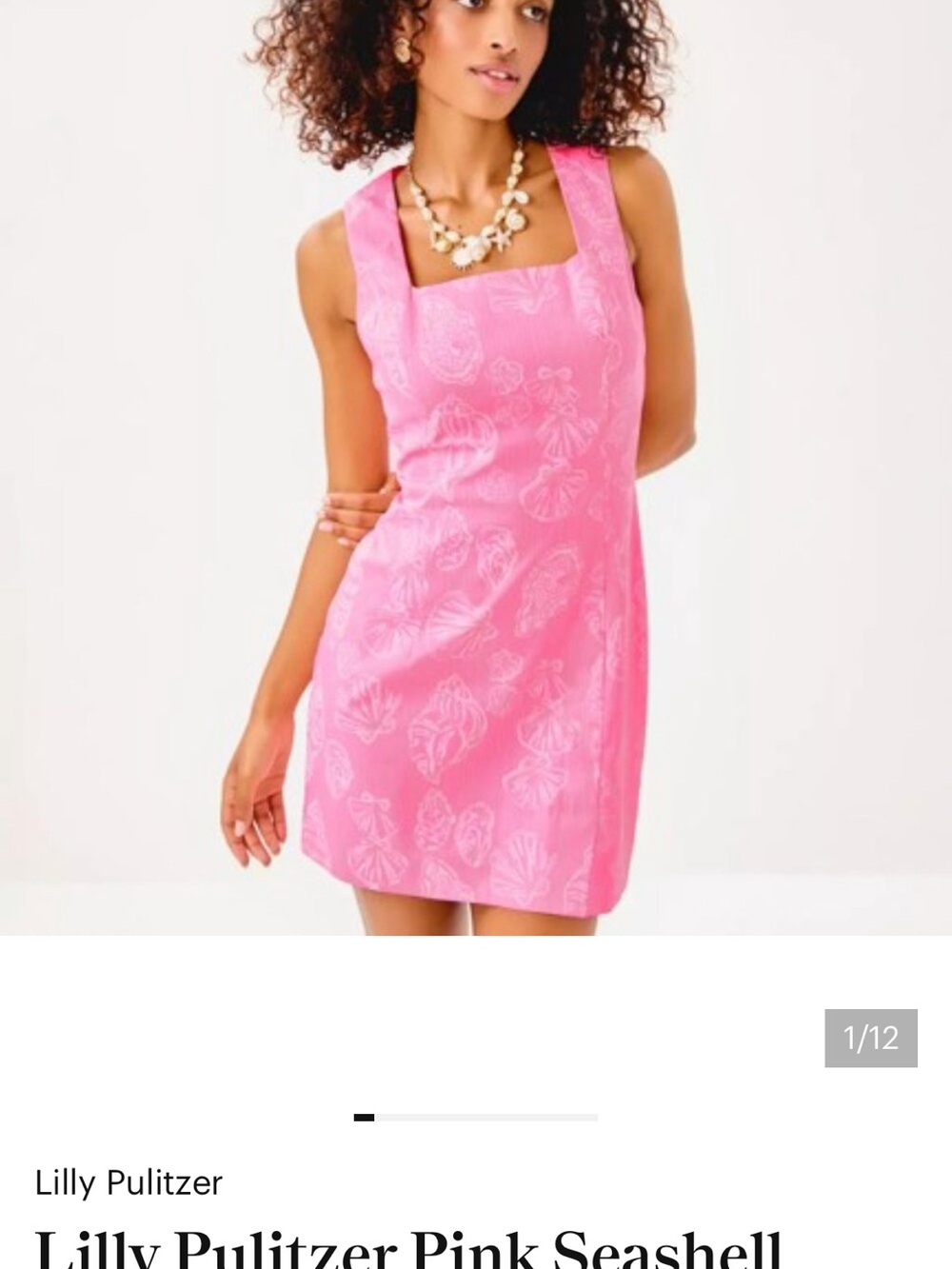 Lilly Pulitzer Pink Shell-Print Sleeveless Sheath Dress